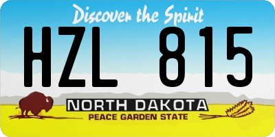 ND license plate HZL815
