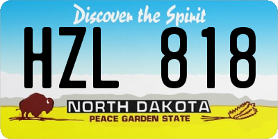 ND license plate HZL818