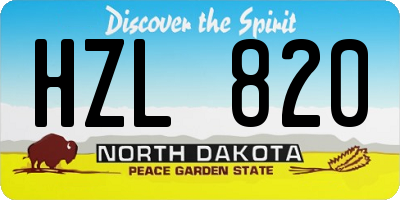 ND license plate HZL820