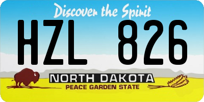 ND license plate HZL826