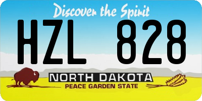 ND license plate HZL828