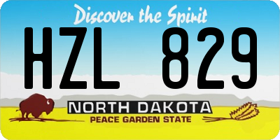 ND license plate HZL829