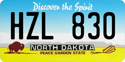 ND license plate HZL830