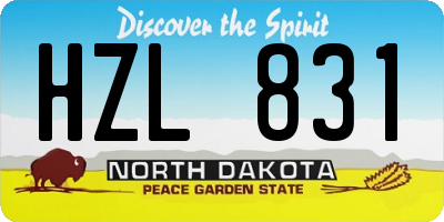 ND license plate HZL831
