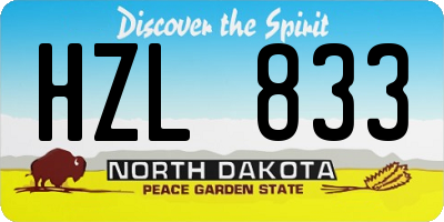 ND license plate HZL833