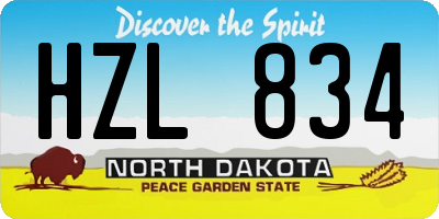 ND license plate HZL834