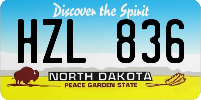 ND license plate HZL836