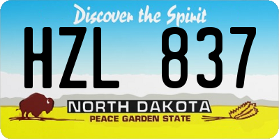 ND license plate HZL837