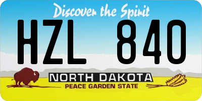 ND license plate HZL840