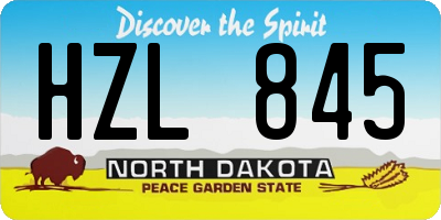 ND license plate HZL845