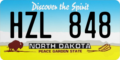 ND license plate HZL848