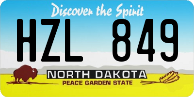 ND license plate HZL849