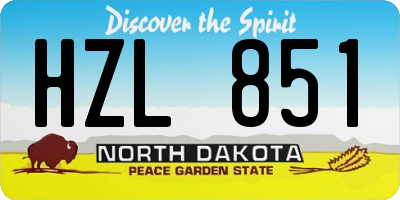 ND license plate HZL851