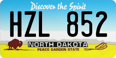 ND license plate HZL852