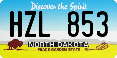 ND license plate HZL853