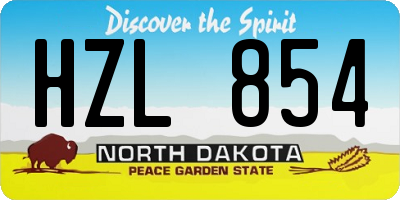 ND license plate HZL854