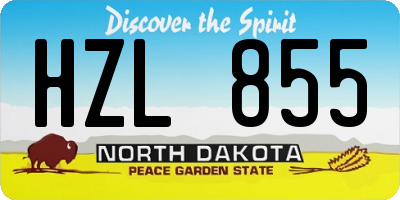 ND license plate HZL855