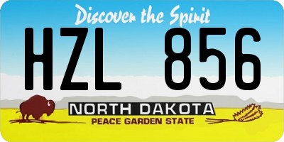 ND license plate HZL856