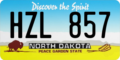 ND license plate HZL857