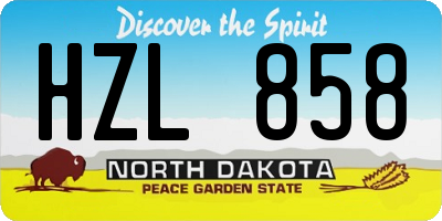 ND license plate HZL858