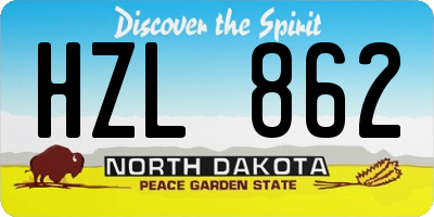 ND license plate HZL862
