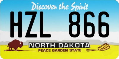 ND license plate HZL866