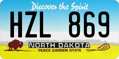 ND license plate HZL869