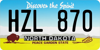 ND license plate HZL870