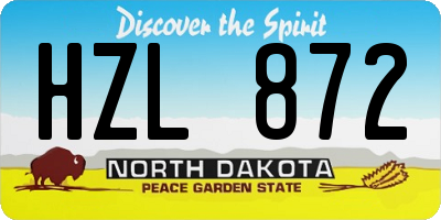 ND license plate HZL872