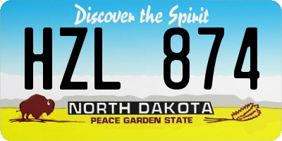 ND license plate HZL874