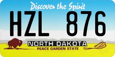 ND license plate HZL876