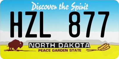 ND license plate HZL877