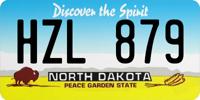 ND license plate HZL879