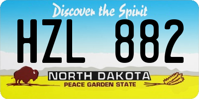ND license plate HZL882