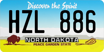ND license plate HZL886