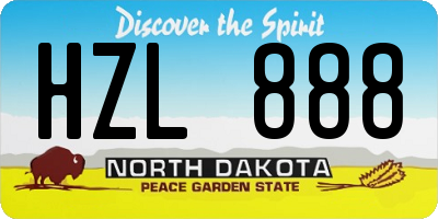 ND license plate HZL888