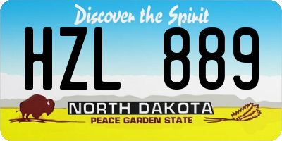 ND license plate HZL889