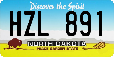 ND license plate HZL891