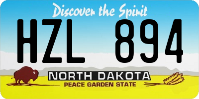 ND license plate HZL894