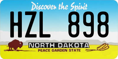 ND license plate HZL898