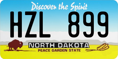 ND license plate HZL899