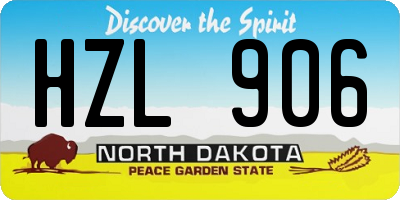 ND license plate HZL906