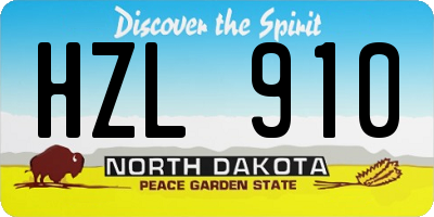 ND license plate HZL910