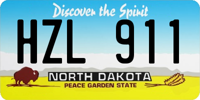 ND license plate HZL911