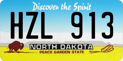 ND license plate HZL913