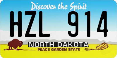 ND license plate HZL914