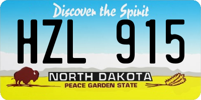 ND license plate HZL915