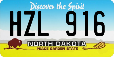 ND license plate HZL916