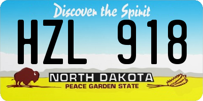 ND license plate HZL918