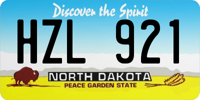 ND license plate HZL921